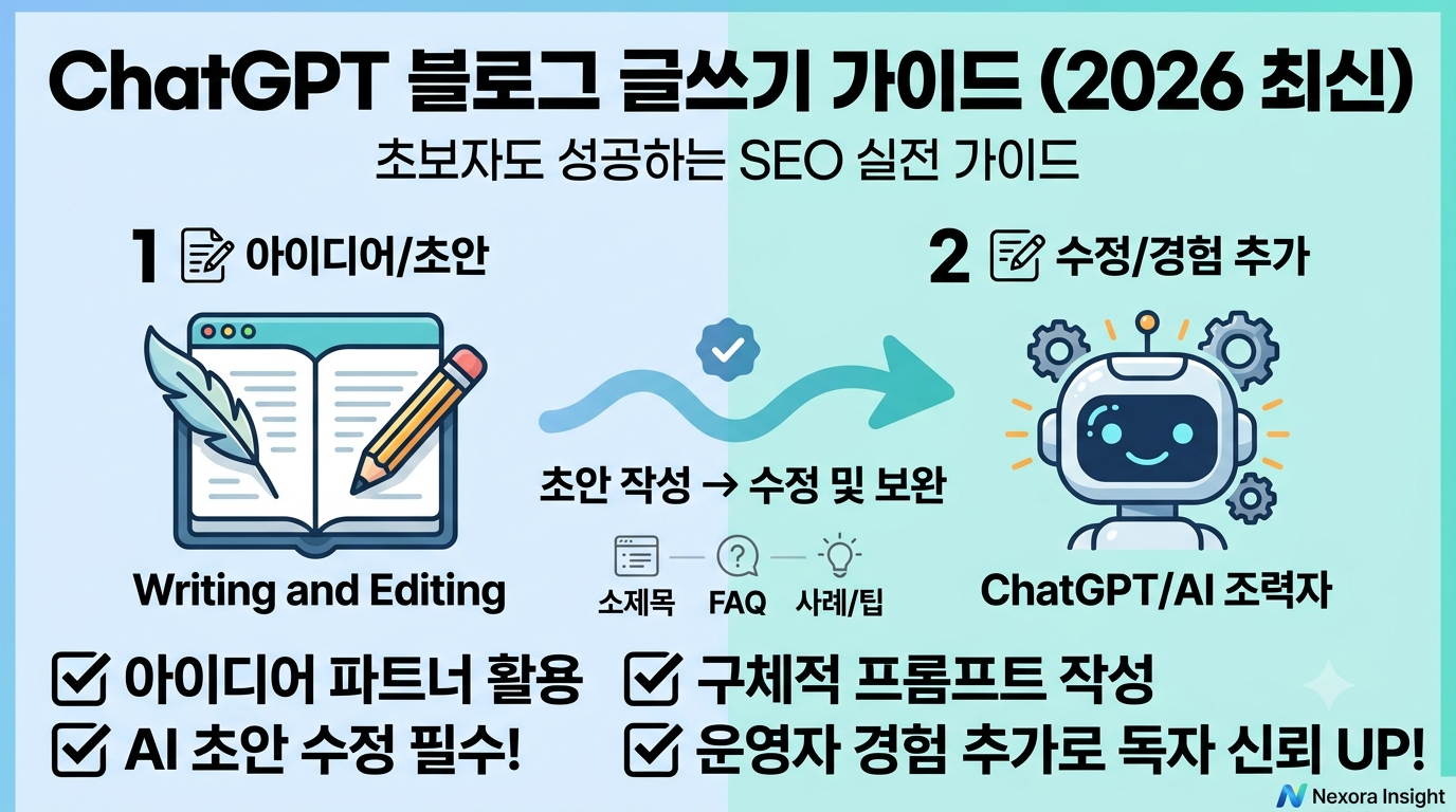 ChatGPT로 블로그 글 쓰는 방법! 초보자도 따라 하는 SEO 실전 가이드 (2026 최신)