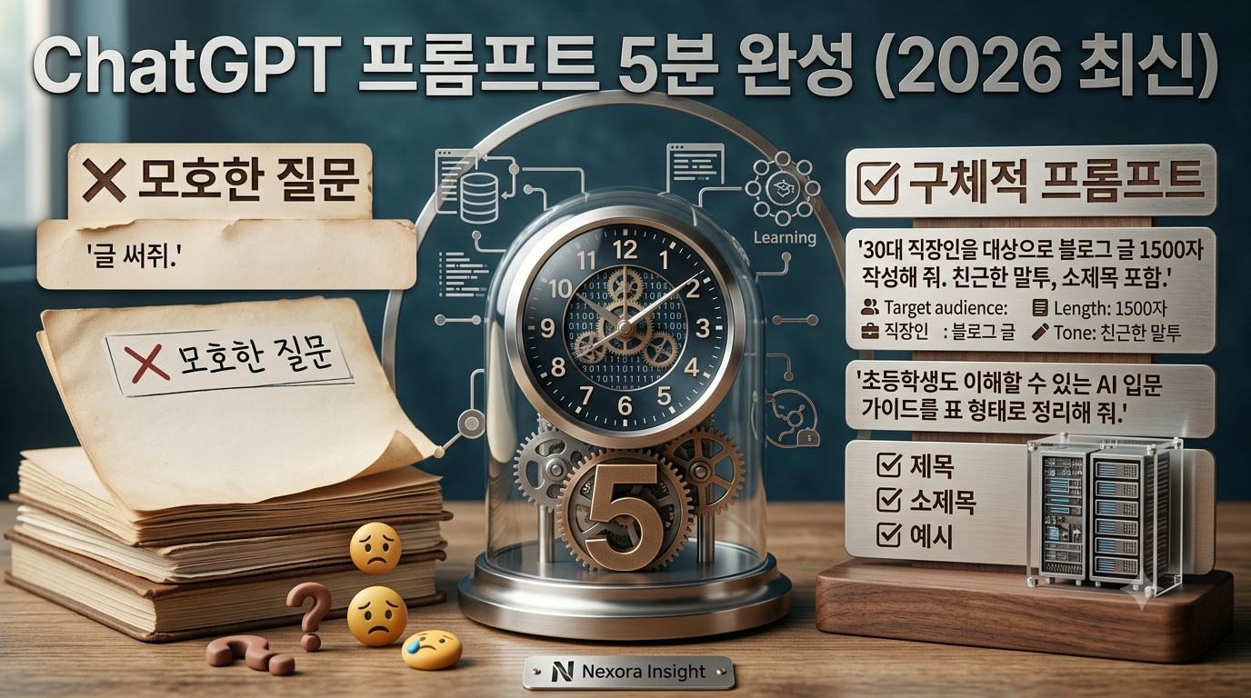 ChatGPT 프롬프트(Prompt)란? 원하는 답변을 얻는 질문 작성법 (2026 최신)