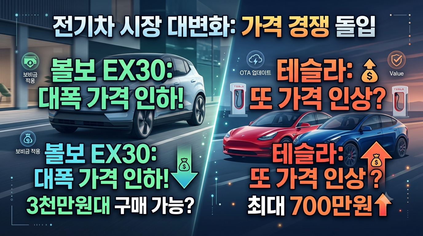 볼보는 가격을 내리고 테슬라는 올렸다? 전기차 가격 경쟁의 진짜 의미 (2026)