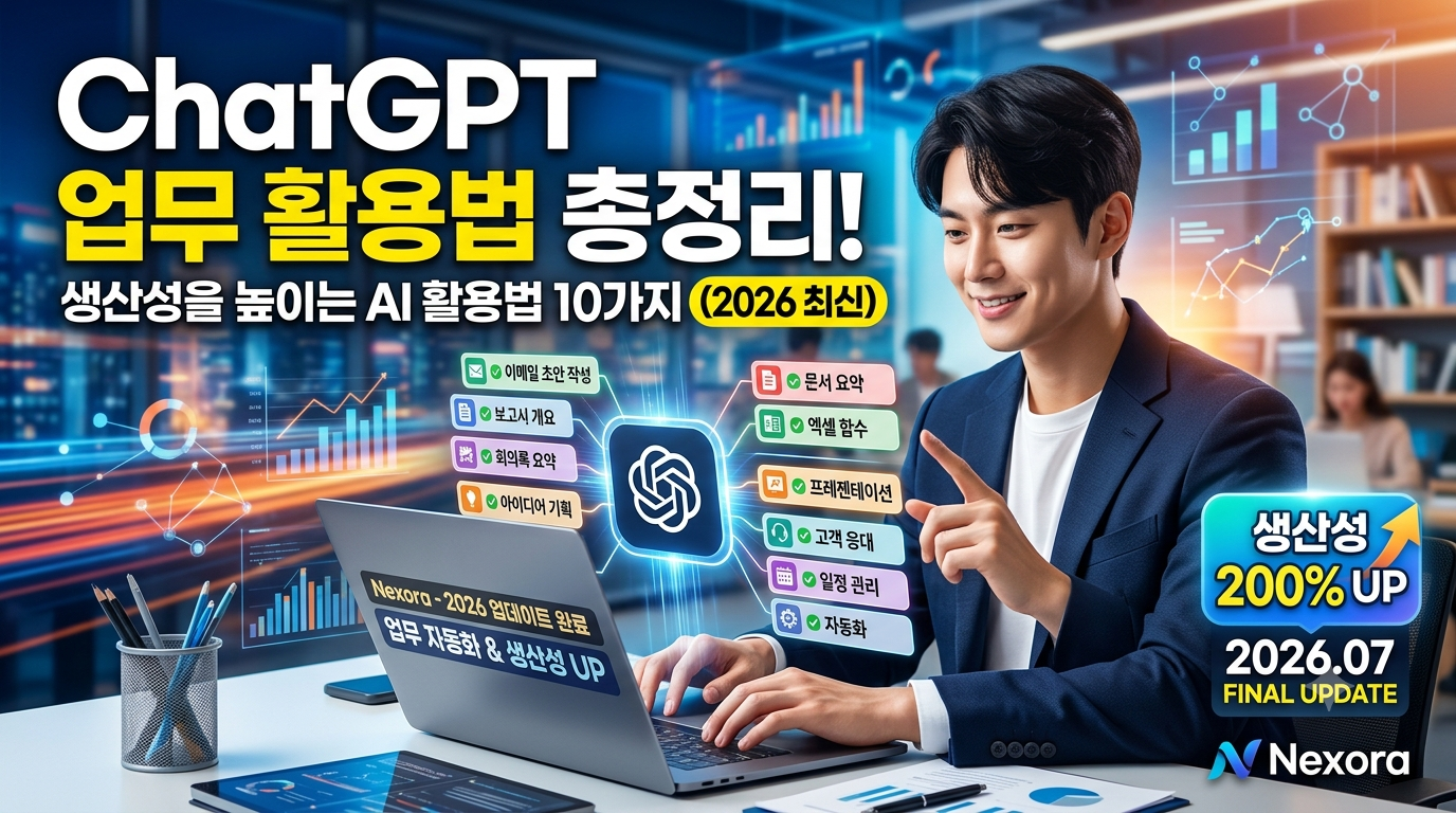 ChatGPT 업무 활용법 총정리! 생산성을 높이는 AI 활용법 10가지 (2026 최신)