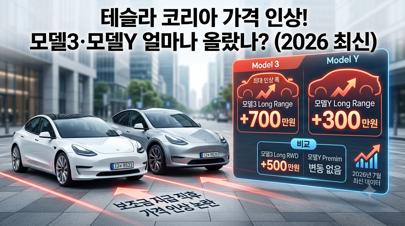 테슬라 코리아 가격 인상! 모델3·모델Y 얼마나 올랐나? (2026 최신)